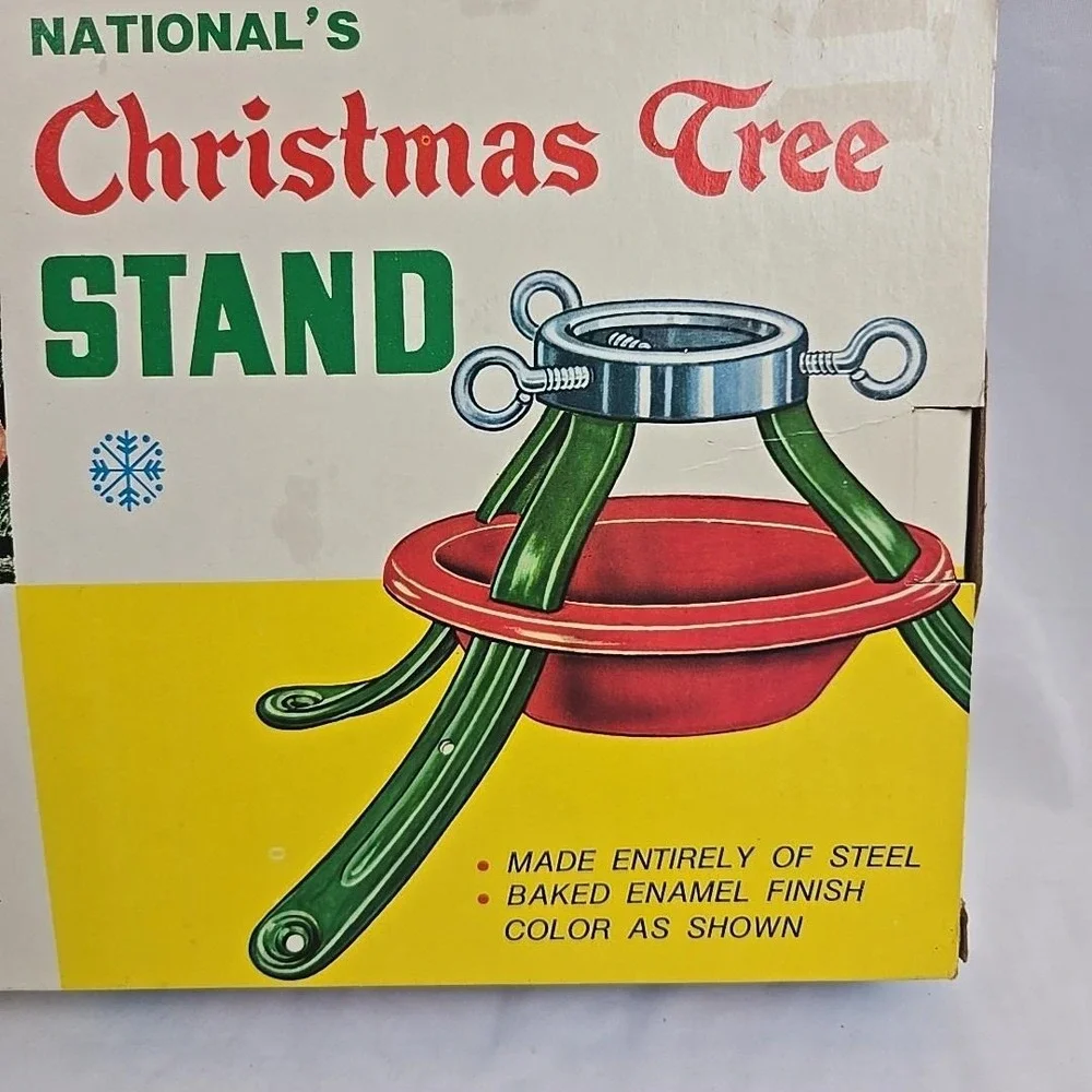 Vintage Metal‎ Christmas Tree Stand With Box Made In USA National's